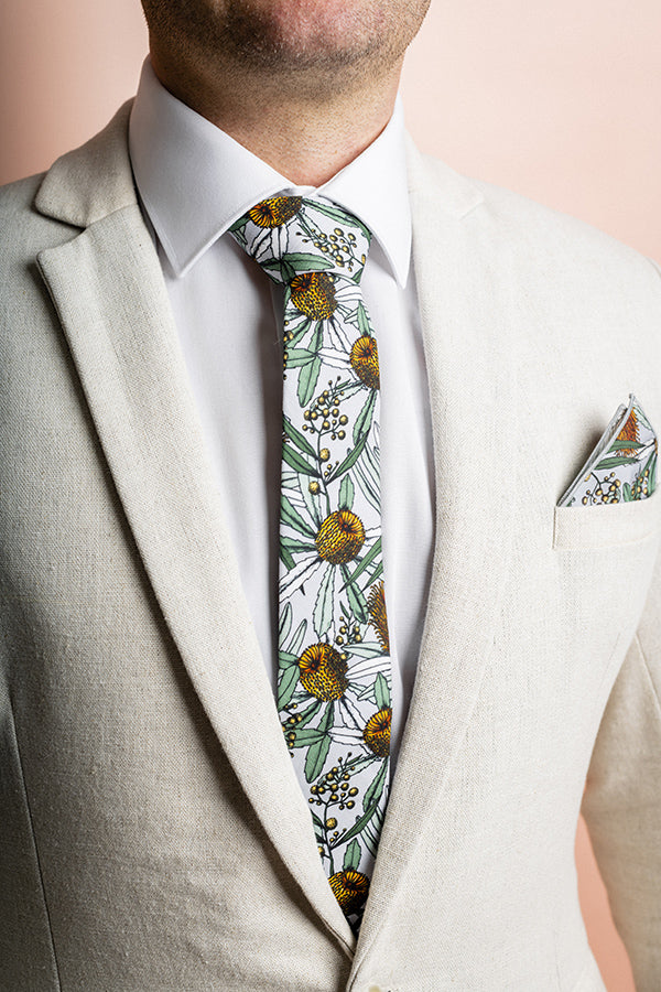 Peggy and Finn 'Grass Tree' Black Cotton Tie